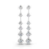 Graduated Lab Grown Round Diamond Dangle Earrings 3.30Ct 14K Gold