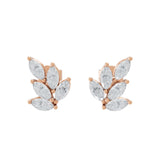 Lab Grown Diamond 14K Fine Gold Cluster Marquise Cut 1.00Ct Stud Earrings