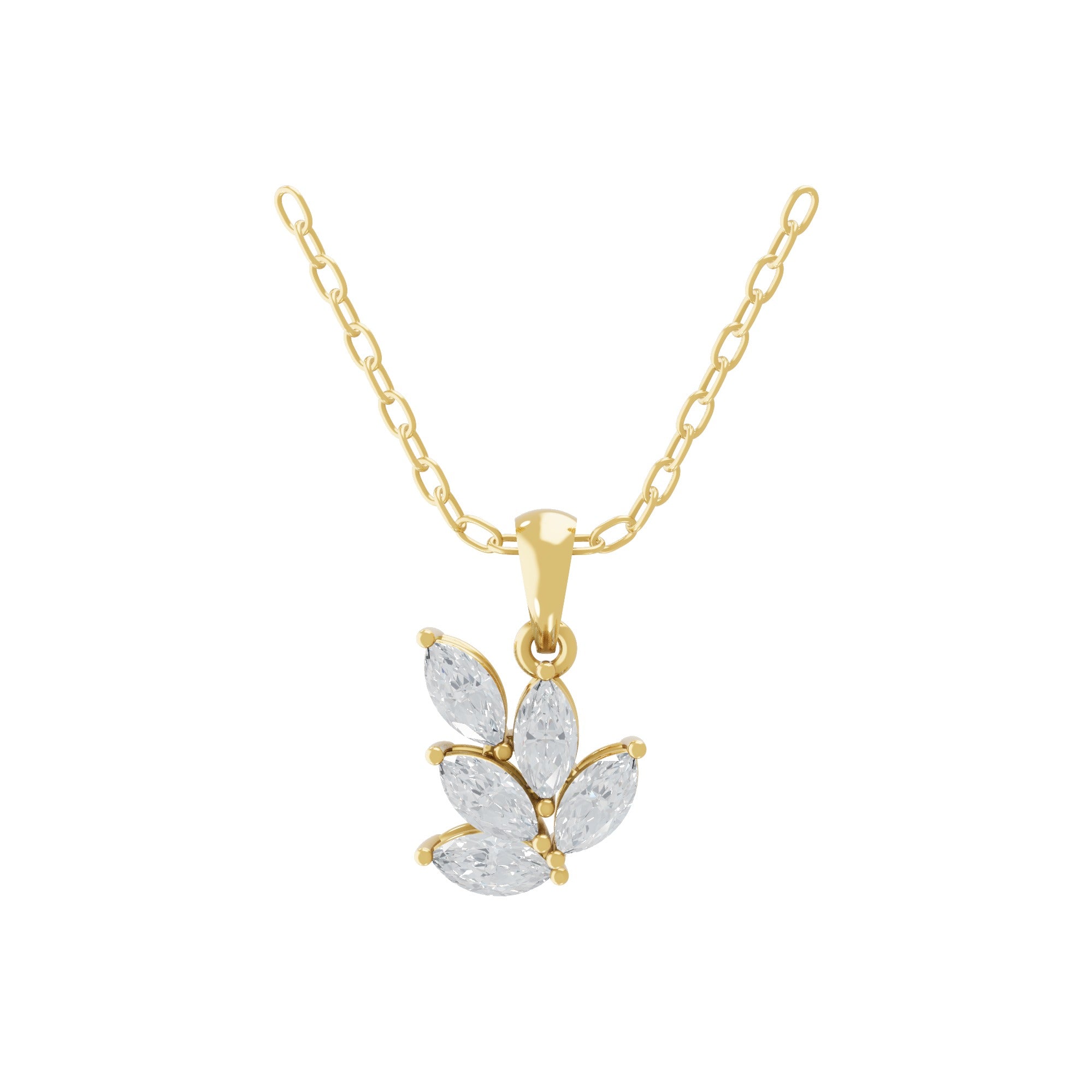 Five Stone Marquise Cut Lab Grown Diamond 0.83Ct 14K Fine Gold