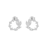 Lab Grown Diamond 1.48Ct 14K Fine Gold Marquise Leaf Circle Stud