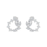 Lab Grown Diamond 1.48Ct 14K Fine Gold Marquise Leaf Circle Stud