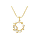1.37Ct Lab Grown Diamond Round Marquise Cut Floral Pendant 14K Fine Gold Necklace