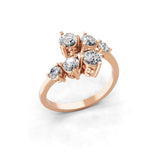 1.02Ct Lab Grown Round Cut Diamond Bypass Ring 14K Fine Gold
