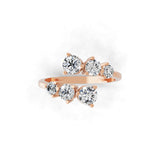 1.02Ct Lab Grown Round Cut Diamond Bypass Ring 14K Fine Gold