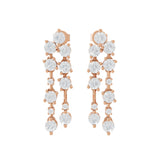 Lab Grown Diamond Round Cut 14K Fine Gold 1.91Ct Dangle Drop Earrings