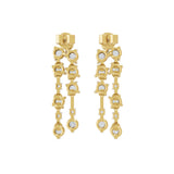 Lab Grown Diamond Round Cut 14K Fine Gold 1.91Ct Dangle Drop Earrings