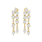 Lab Grown Diamond Round Cut 14K Fine Gold 1.91Ct Dangle Drop Earrings