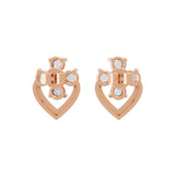 0.93Ct Lab Grown Diamond Heart Shape Stud Earrings 14K Fine Gold