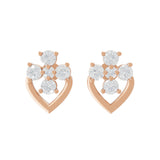 0.93Ct Lab Grown Diamond Heart Shape Stud Earrings 14K Fine Gold