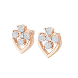 0.93Ct Lab Grown Diamond Heart Shape Stud Earrings 14K Fine Gold