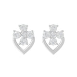0.93Ct Lab Grown Diamond Heart Shape Stud Earrings 14K Fine Gold