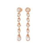 Round 14K Fine Gold Lab Grown Diamond Dangle Earrings 0.31Ct