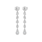 Round 14K Fine Gold Lab Grown Diamond Dangle Earrings 0.31Ct