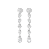 Round 14K Fine Gold Lab Grown Diamond Dangle Earrings 0.31Ct