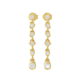 Round 14K Fine Gold Lab Grown Diamond Dangle Earrings 0.31Ct