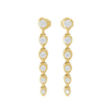 0.46Ct Lab Grown Round Cut Diamond 14K Fine Gold Dangle Earrings
