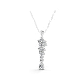 14K Fine Gold Pear Round Cut Lab Grown Diamond Flower Pendant Necklace 1.49Ct