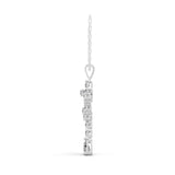 14K Fine Gold Pear Round Cut Lab Grown Diamond Flower Pendant Necklace 1.49Ct