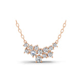 14K Fine Gold Cluster Pendant Chain Necklace 0.64Ct Lab Grown Diamond
