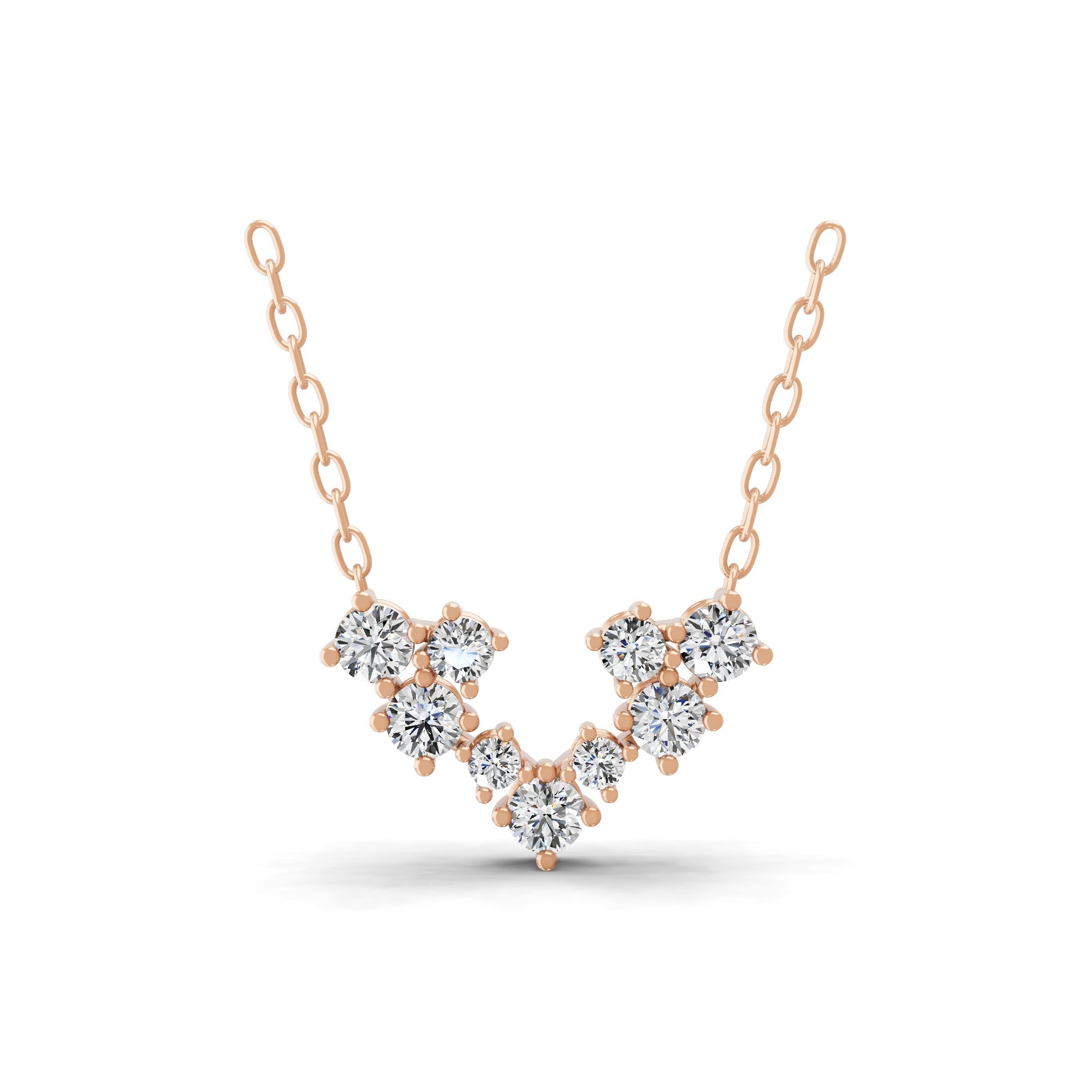 Aurora Arc Lab Grown Diamond Necklace 14K Fine Gold 0.70Ct