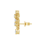 14K Fine Gold Round Lab Grown Diamond Ear Climber Earrings 0.73Ct