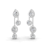 Lab Grown Trickling Drops Diamond Earrings 0.78Ct 14K Fine Gold