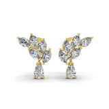 Cluster Drop Stud Earring 14K Fine Gold 2.25Ct Lab Grown Diamond