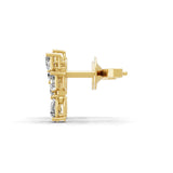 Cluster Drop Stud Earring 14K Fine Gold 2.25Ct Lab Grown Diamond