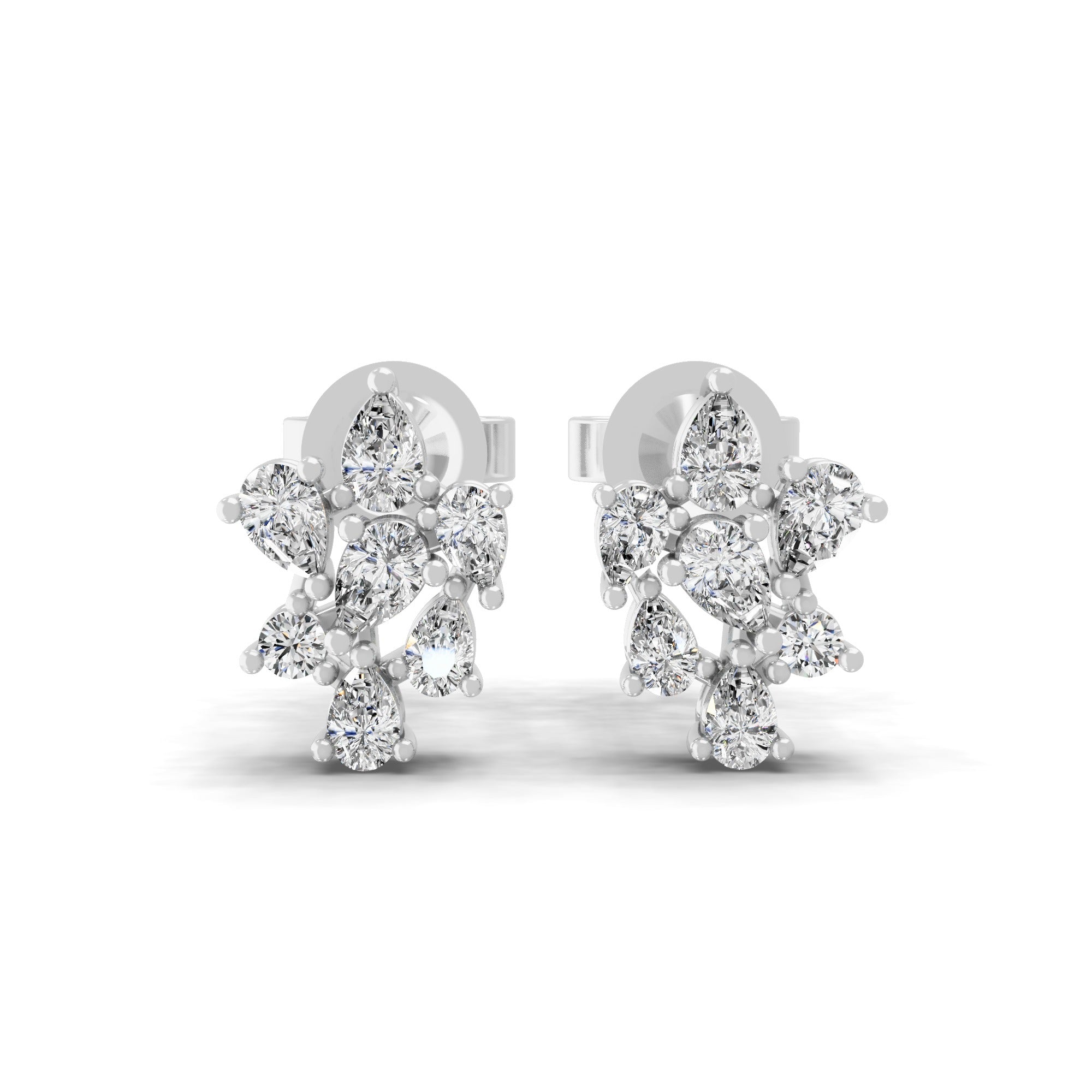 Pear and Round Cut Lab Grown Diamond 0.65Ct 14K Fine Gold