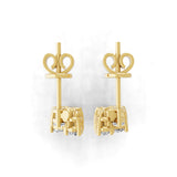 14K Fine Gold Round Pear Lab Grown Diamond Cluster Dangle Earrings 0.96Ct