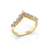 14K Fine Gold Lab Grown Diamond Band 0.59Ct Round Cut Ring