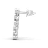 Bezel Set Lab Grown Round Cut Diamond 0.43Ct Drop Earrings 14K Fine Gold