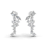 0.71Ct Multi Shaped Lab Grown Diamond Cluster Dangle Earrings 14K Gold