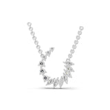 14K Fine Gold Round Marquise Cut Lab Grown Diamond Pendant Necklace 0.98Ct