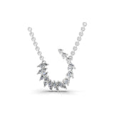 14K Fine Gold Round Marquise Cut Lab Grown Diamond Pendant Necklace 0.98Ct