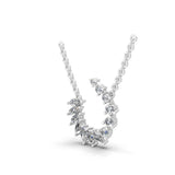 14K Fine Gold Round Marquise Cut Lab Grown Diamond Pendant Necklace 0.98Ct