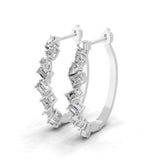 Lab Grown Diamond Emerald Cut 1.14Ct Hoop Earring 14K Fine Gold