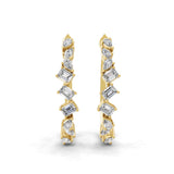 Lab Grown Diamond Emerald Cut 1.14Ct Hoop Earring 14K Fine Gold