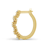 Lab Grown Diamond Emerald Cut 1.14Ct Hoop Earring 14K Fine Gold