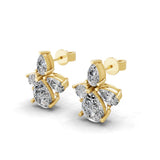 3.20Ct Pear Cut Lab Grown Diamond Small Stud Earring 14K Fine Gold