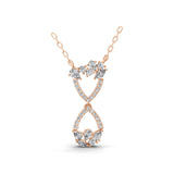 Multi Cut Lab Grown Diamond 0.63Ct Charm Pendant 14 Fine Gold Necklace
