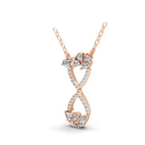 Multi Cut Lab Grown Diamond 0.63Ct Charm Pendant 14 Fine Gold Necklace