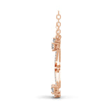 Multi Cut Lab Grown Diamond 0.63Ct Charm Pendant 14 Fine Gold Necklace