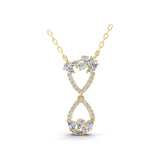 Multi Cut Lab Grown Diamond 0.63Ct Charm Pendant 14 Fine Gold Necklace