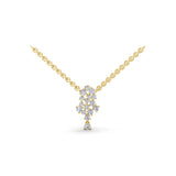 Round Cut 0.85Ct Lab Grown Diamond Pendant Necklace 14K Fine Gold