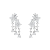 Round Cut 14K Fine Gold Lab Grown Diamond 1.62Ct Dangle Drop Earrings