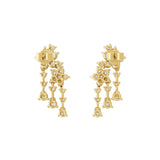 Round Cut 14K Fine Gold Lab Grown Diamond 1.62Ct Dangle Drop Earrings