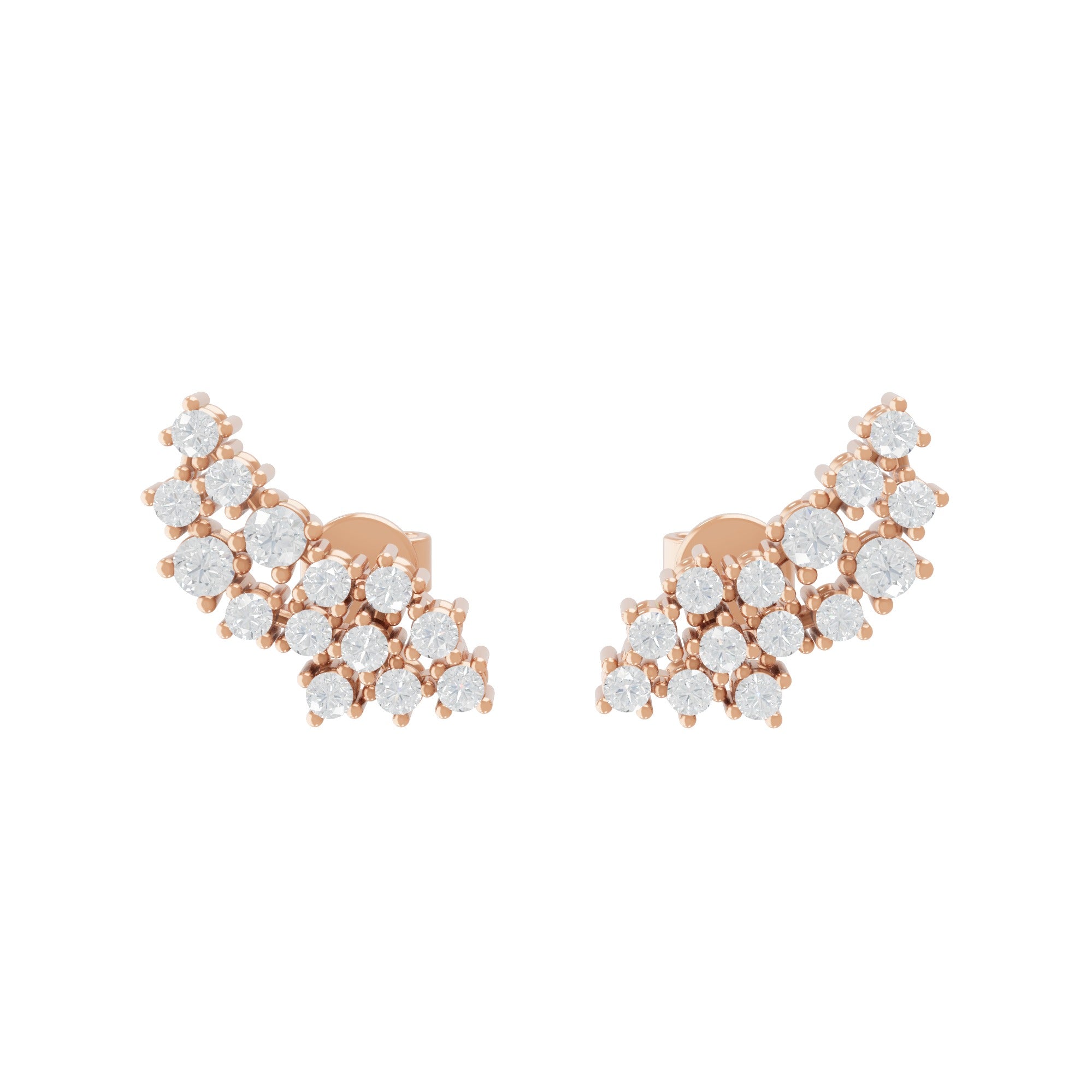 14K Fine Gold Lab Grown Round Cut Diamond Stud Earrings 0.57Ct