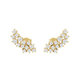 14K Fine Gold Lab Grown Round Cut Diamond Stud Earrings 0.57Ct