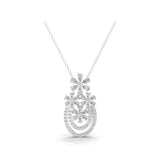 2.68Ct Lab Grown Round Pear Diamond Floral Pendant 14K Fine Gold Necklace